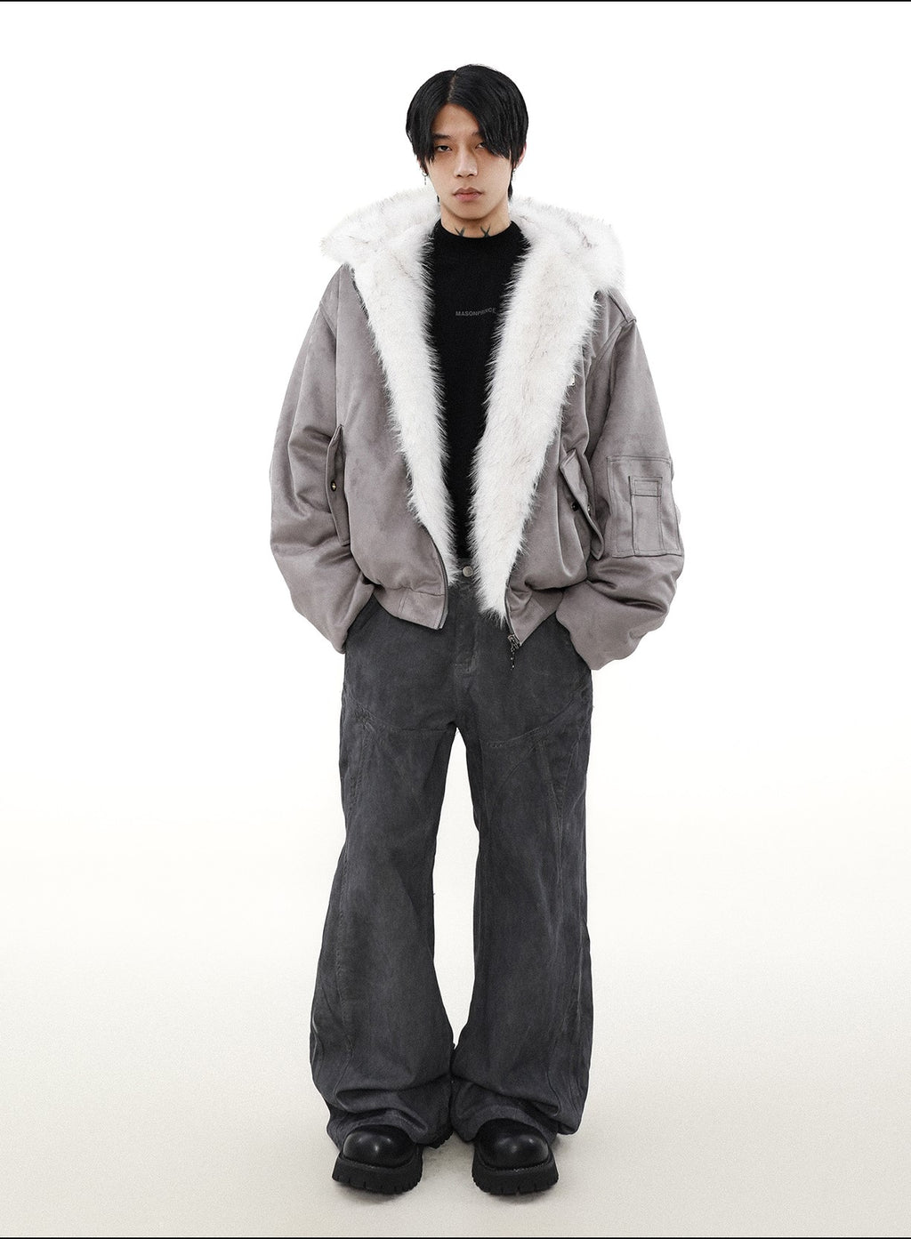 REVERSIBLE FURHOODED OUTER