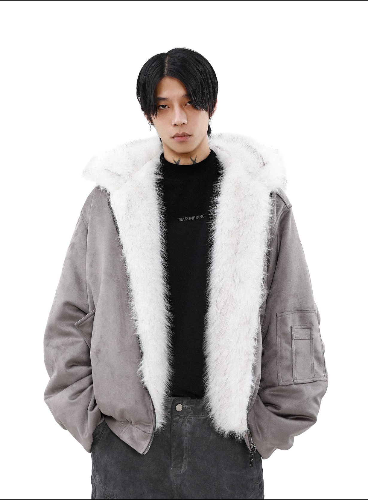 REVERSIBLE FURHOODED OUTER