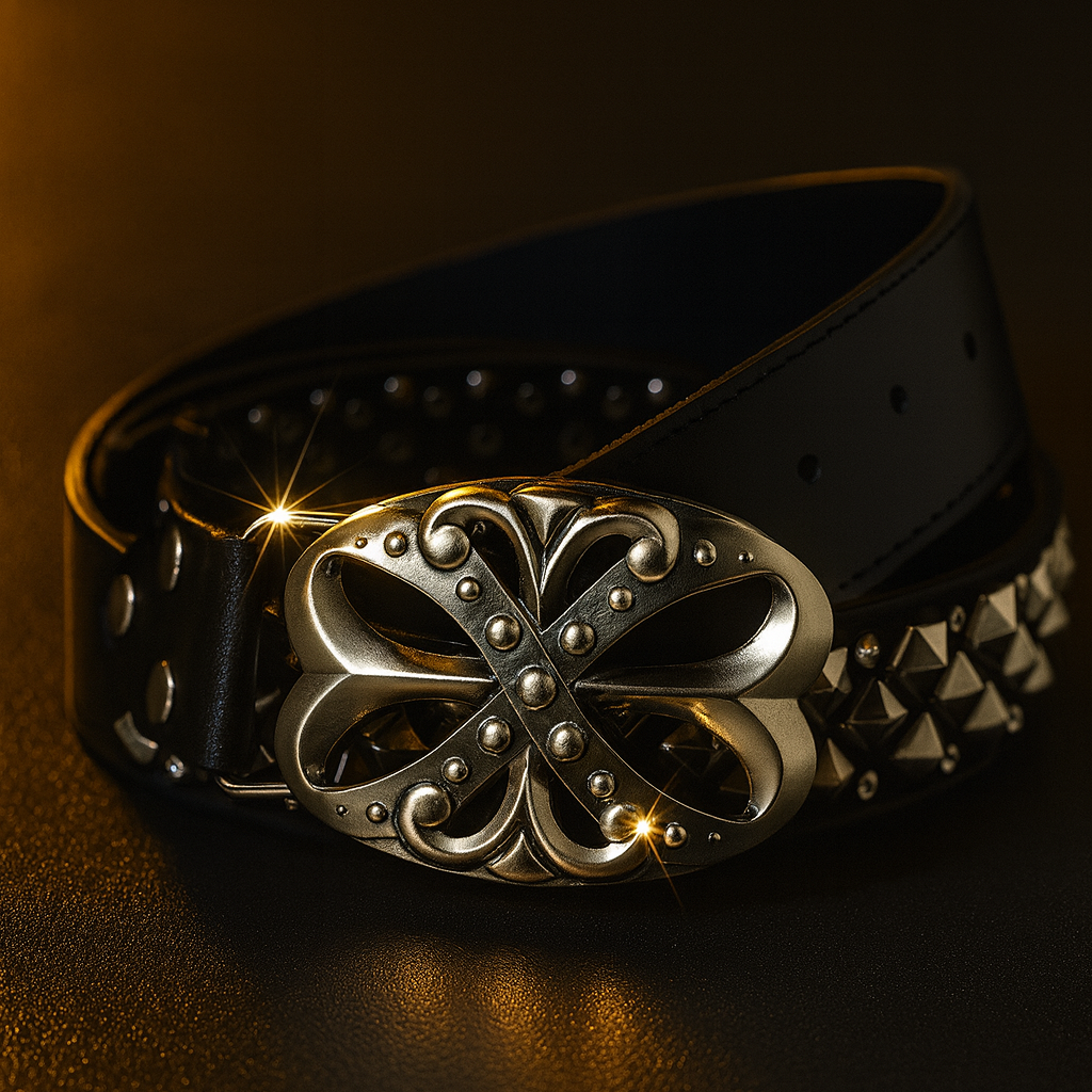 HIGHEND RHINESTONES BACKLE LEATHER BELT