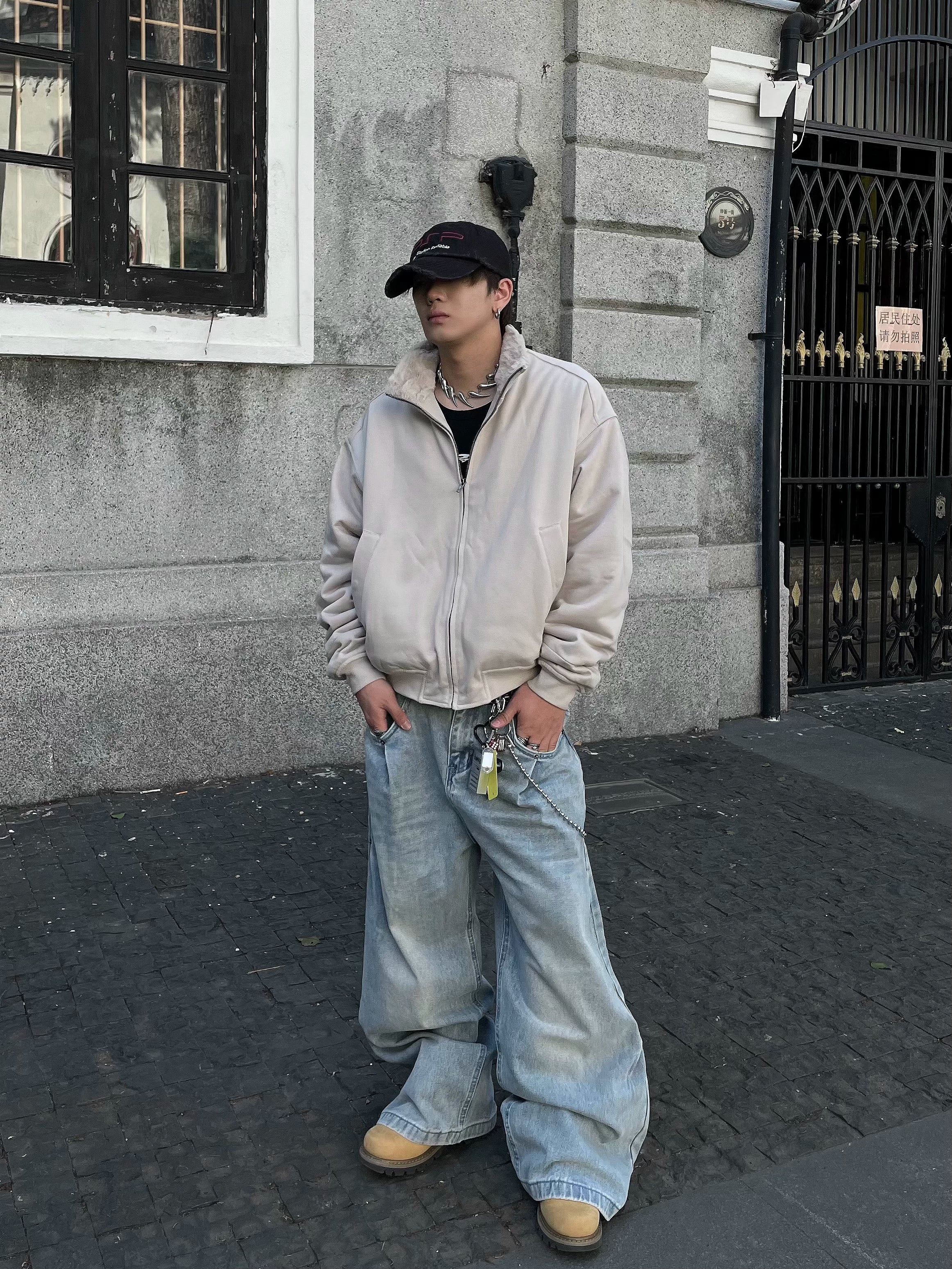 VELVET STAND COLLAR JACKET