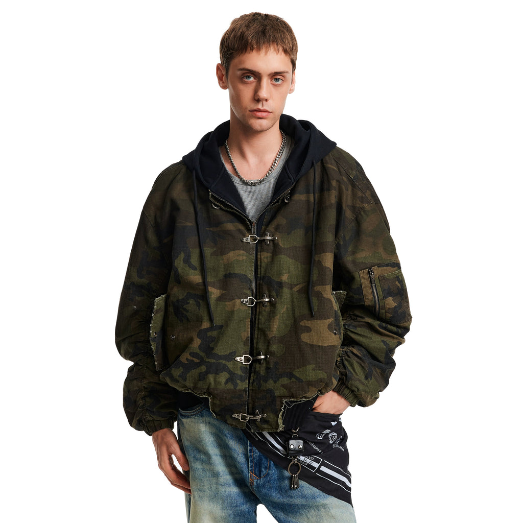 CAMO HOODED FIREMAN JACKET