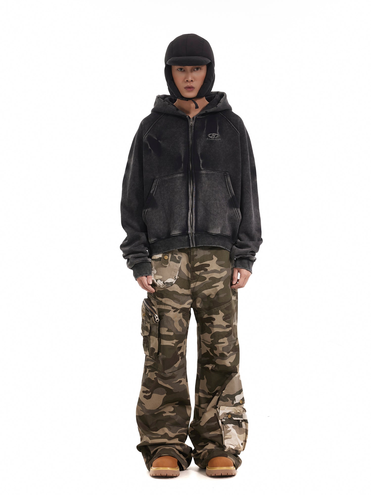 HEAVY WASHED ZIP HOODIE